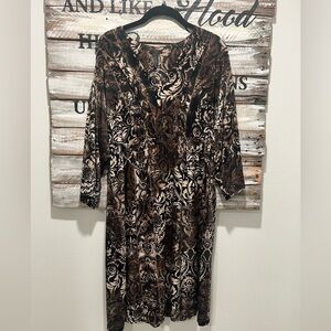Soma Brown and Black Long Sleeve Dress